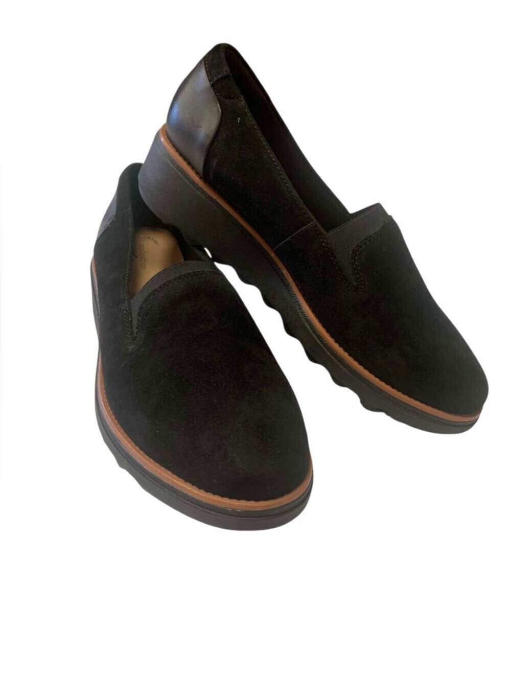 Clarks EUC Ultimate Comfort Collection Black Suede Loafers, Size 9